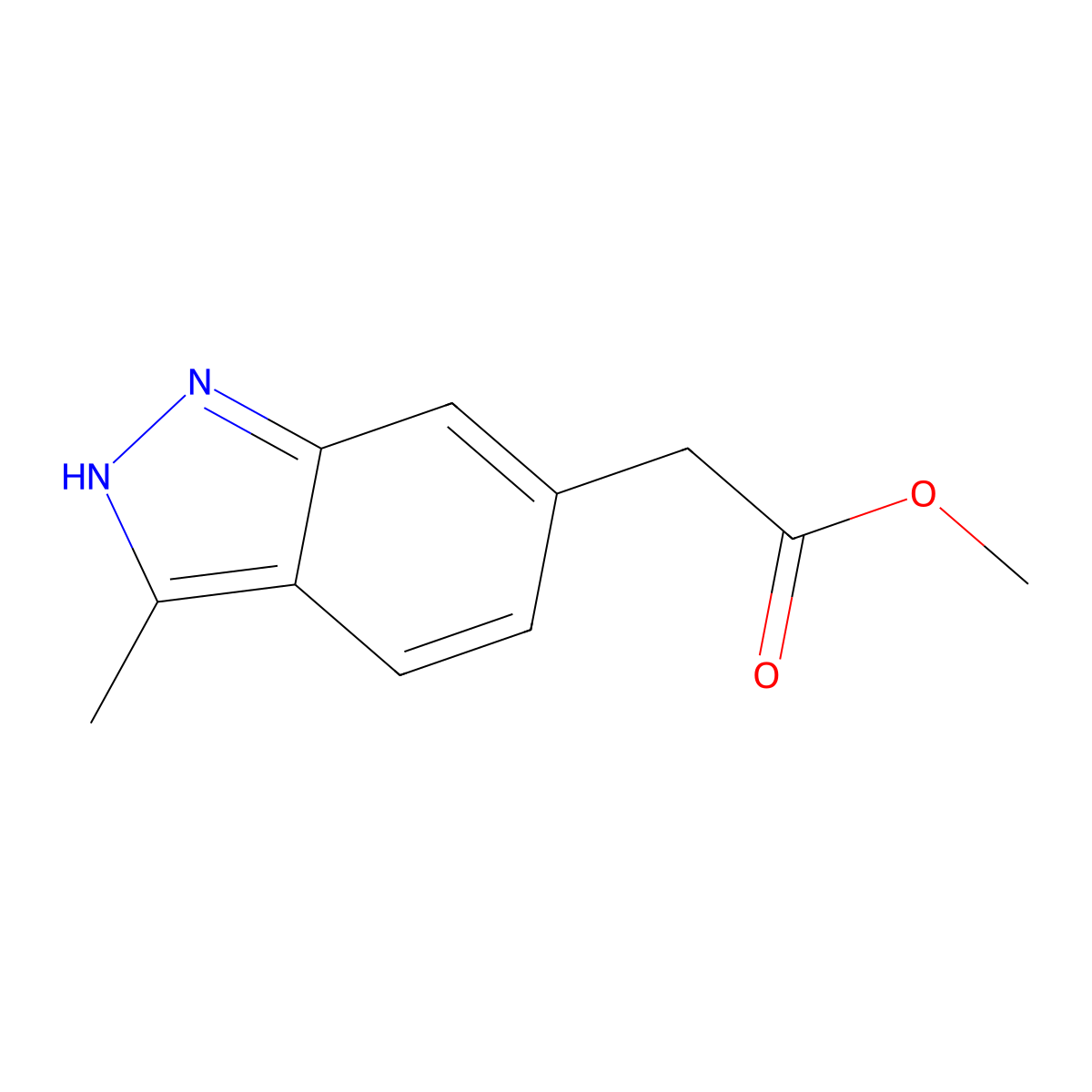 1H-Indazole-6-acetic acid, 3-methyl-, methyl ester molecular structure, CAS 1391123-16-2