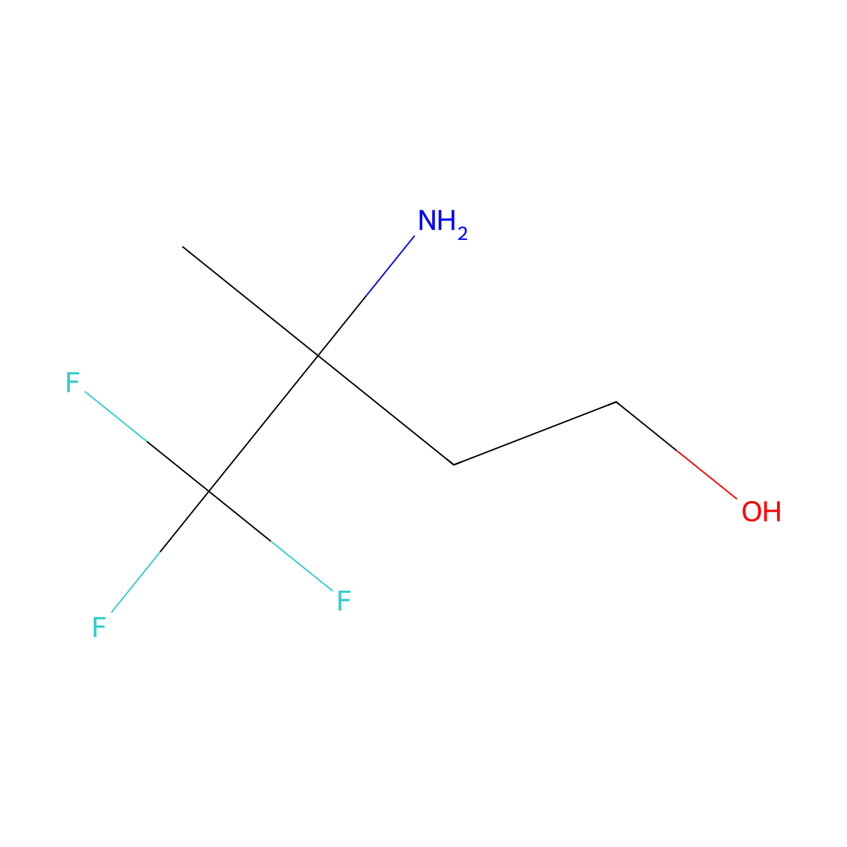 3-Amino-4,4,4-trifluoro-3-methylbutan-1-OL molecular structure, CAS 1391135-52-6