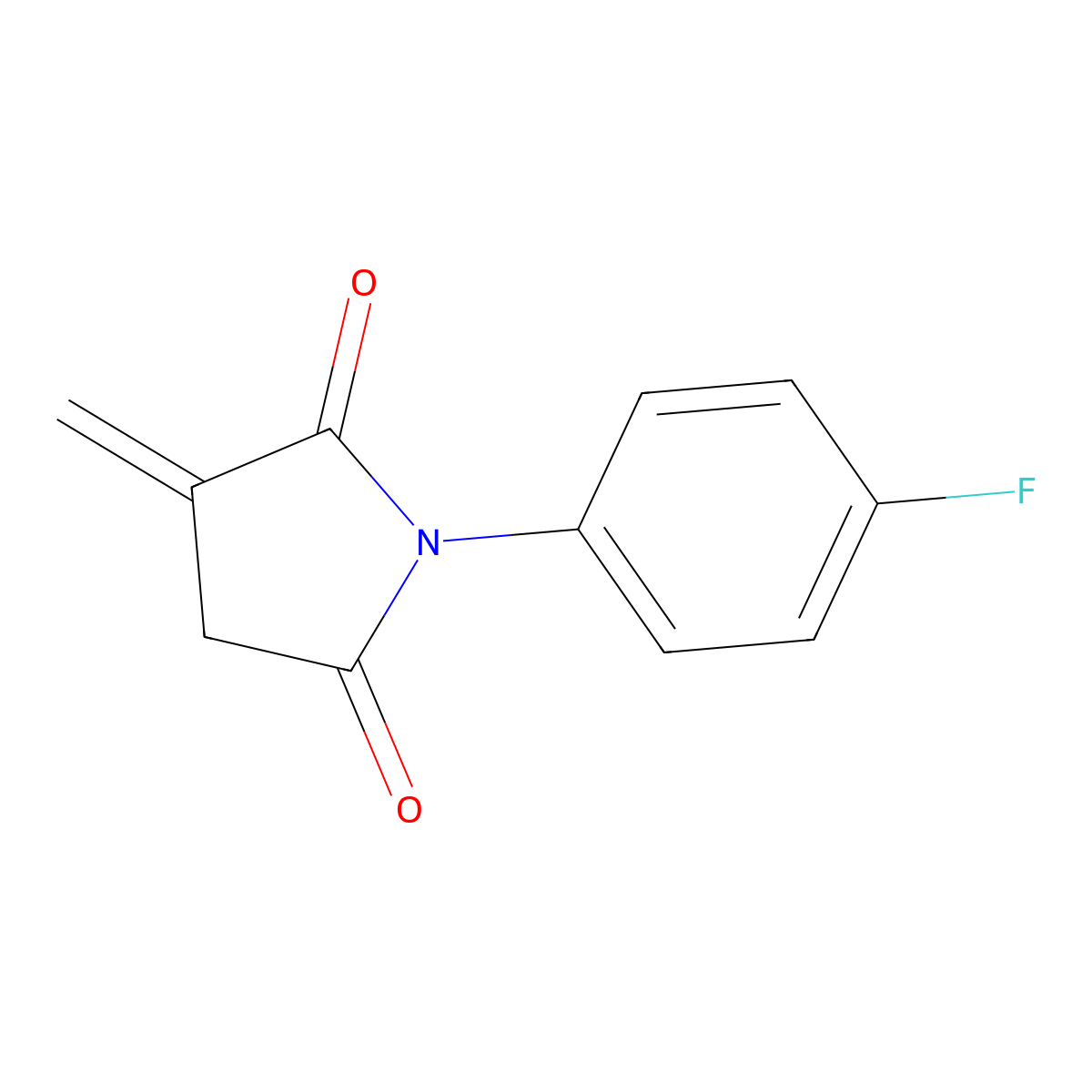 1-(4-Fluorophenyl)-3-methylidenepyrrolidine-2,5-dione molecular structure, CAS 139114-30-0