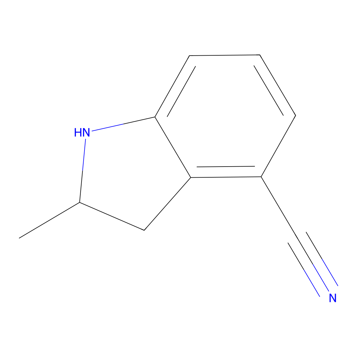 2-methyl-2,3-dihydro-1H-indole-4-carbonitrile molecular structure, CAS 1391140-18-3
