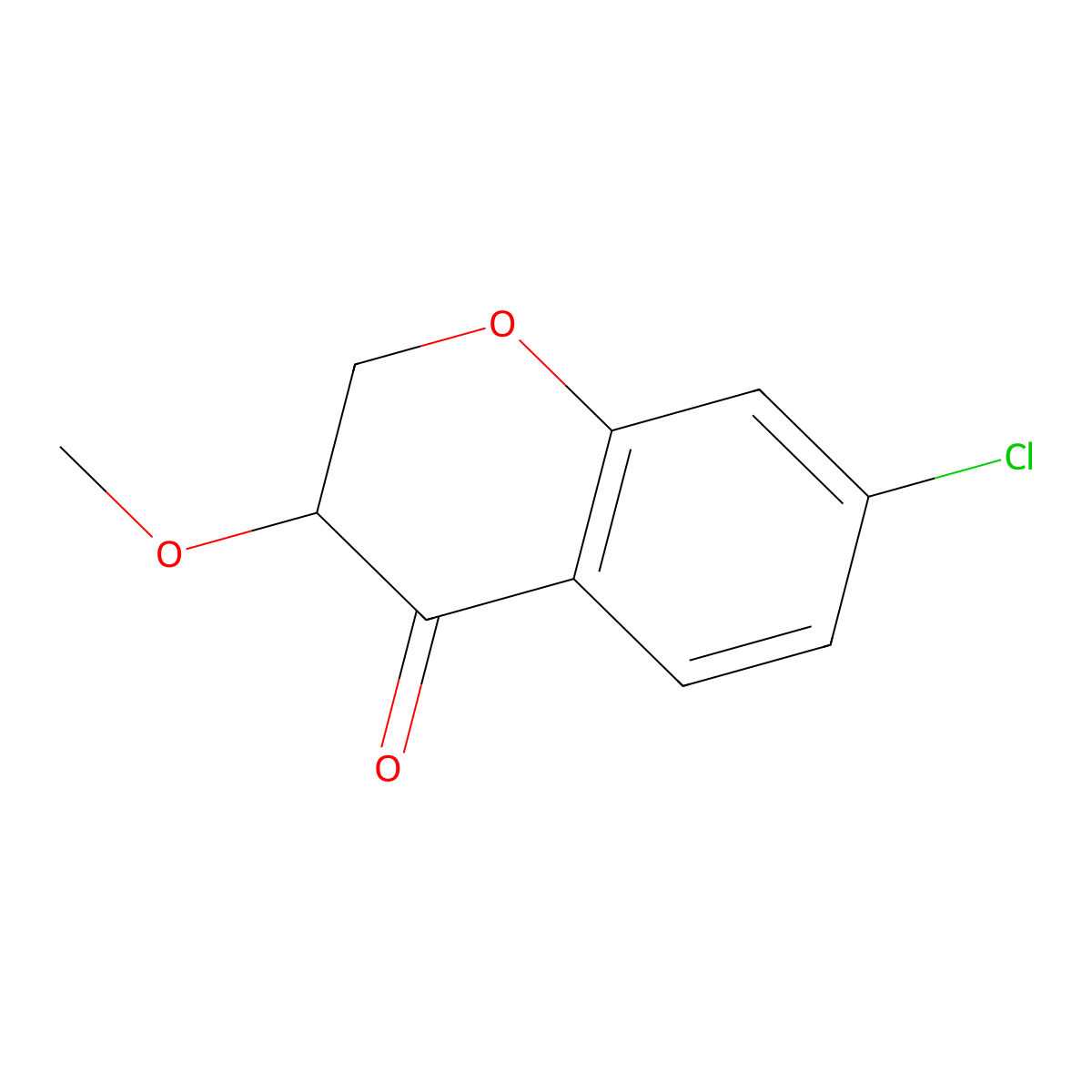 7-Chloro-3-methoxy-3,4-dihydro-2H-1-benzopyran-4-one molecular structure, CAS 1391142-54-3