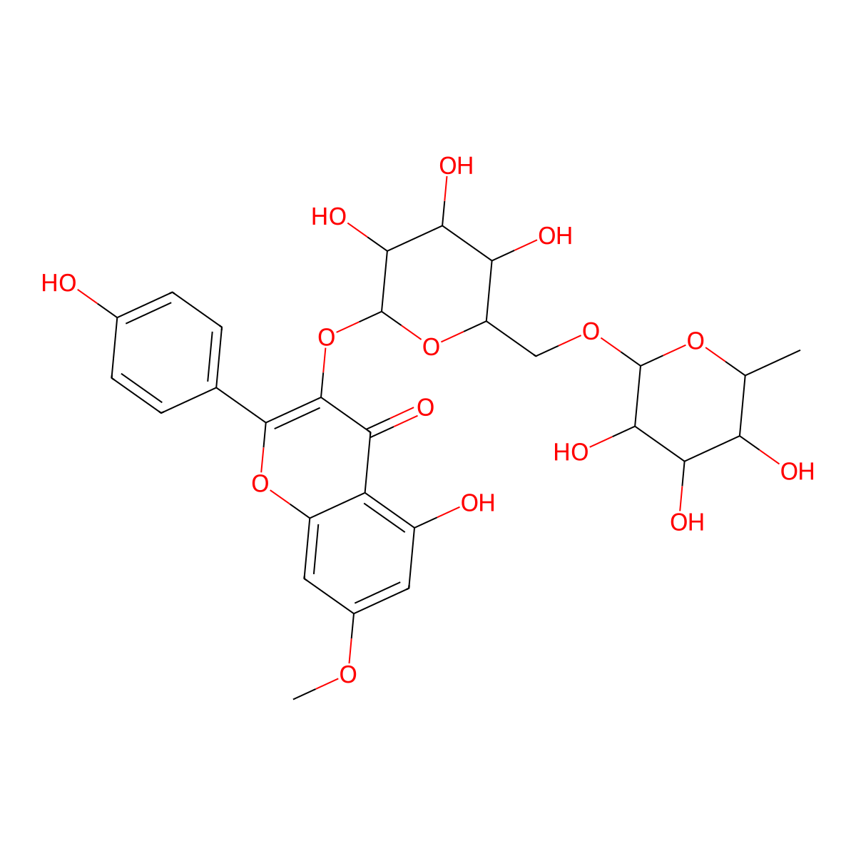 Rhamnocitrin 3-rutinoside molecular structure, CAS 1391144-85-6