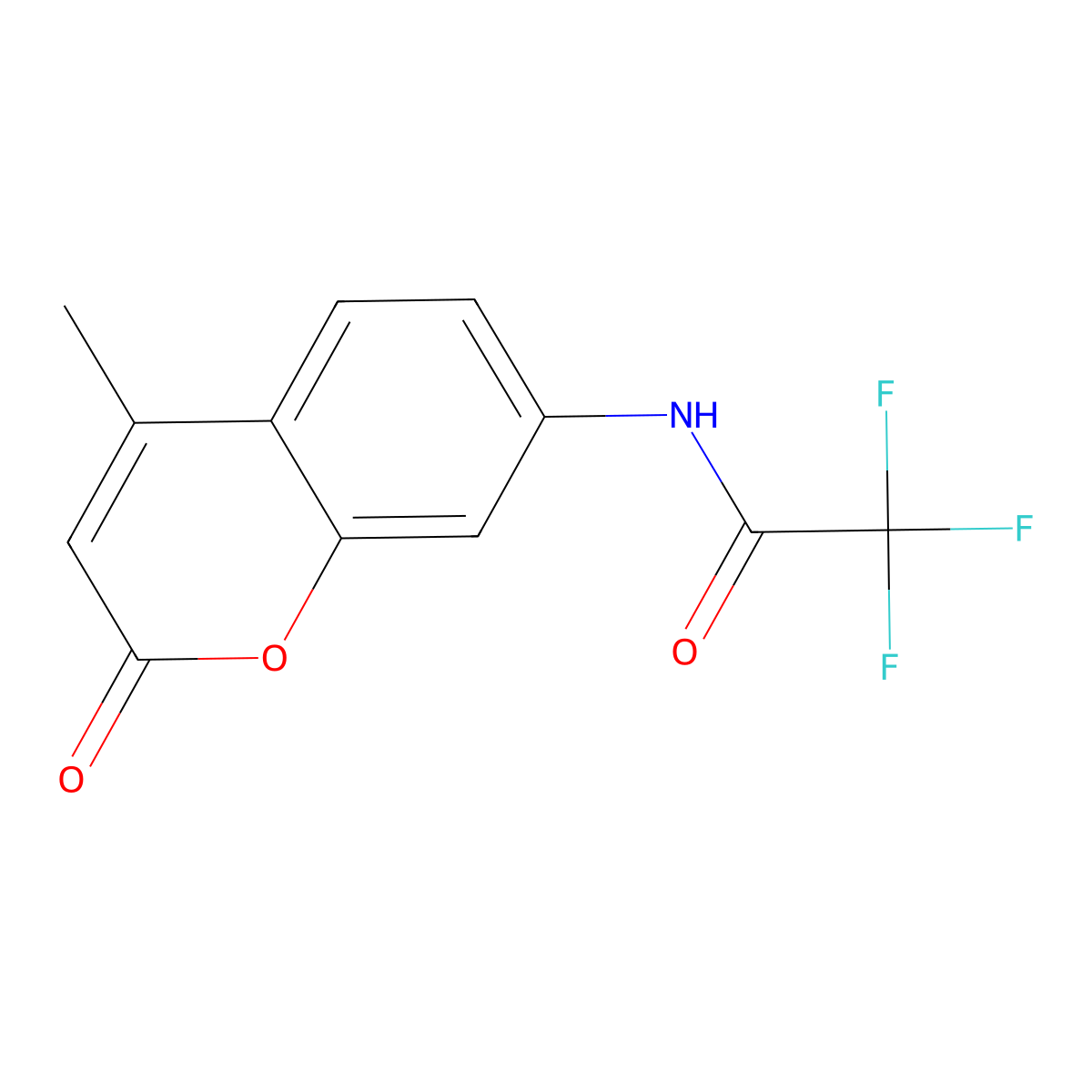 2,2,2-trifluoro-N-(4-methyl-2-oxo-2H-chromen-7-yl)acetamide molecular structure, CAS 1391145-31-5