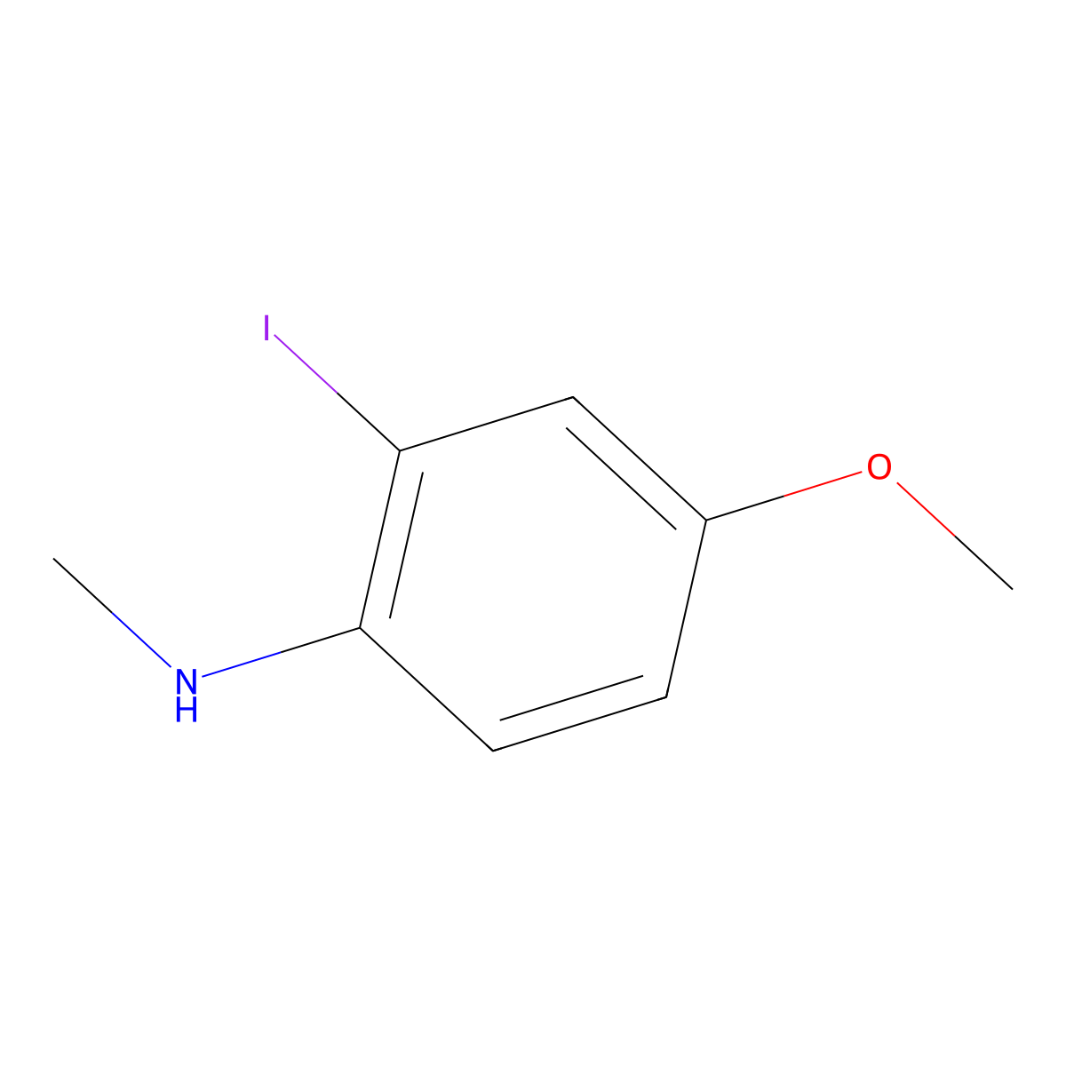 2-iodo-4-methoxy-N-methylaniline molecular structure, CAS 139115-75-6