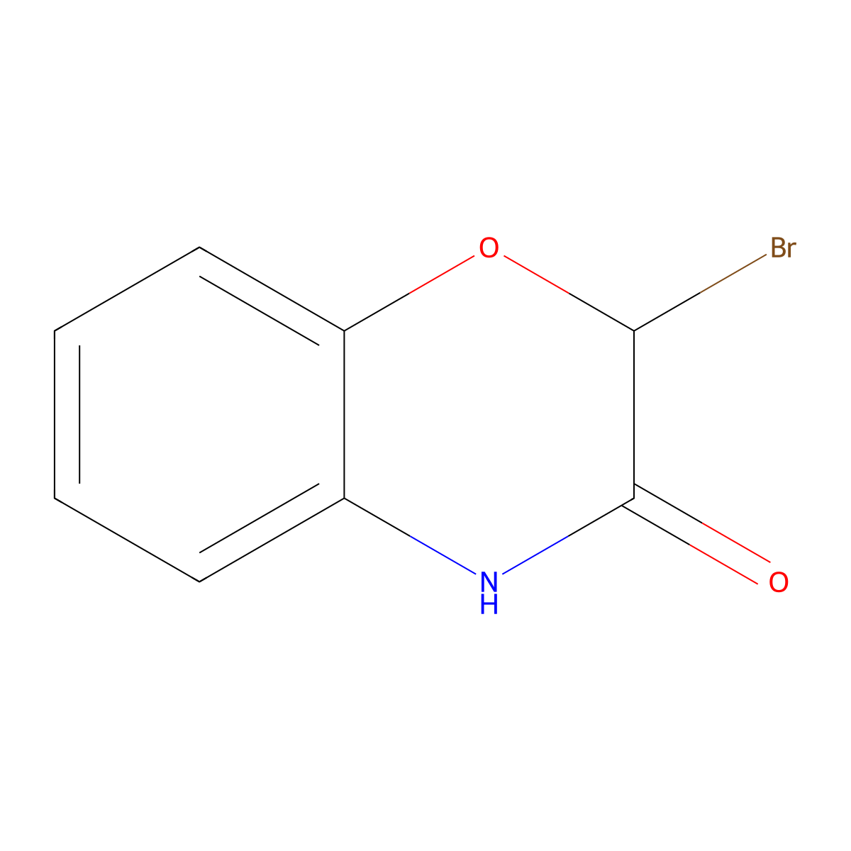 2-bromo-3,4-dihydro-2H-1,4-benzoxazin-3-one molecular structure, CAS 139115-80-3