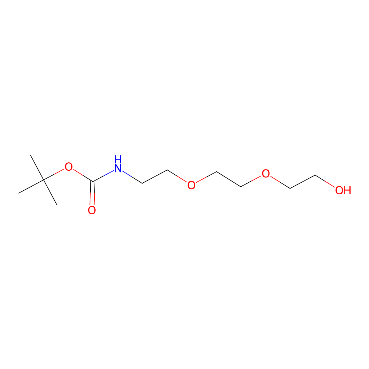 Tert-butyl (2-(2-(2-hydroxyethoxy)ethoxy)ethyl)carbamate molecular structure, CAS 139115-92-7