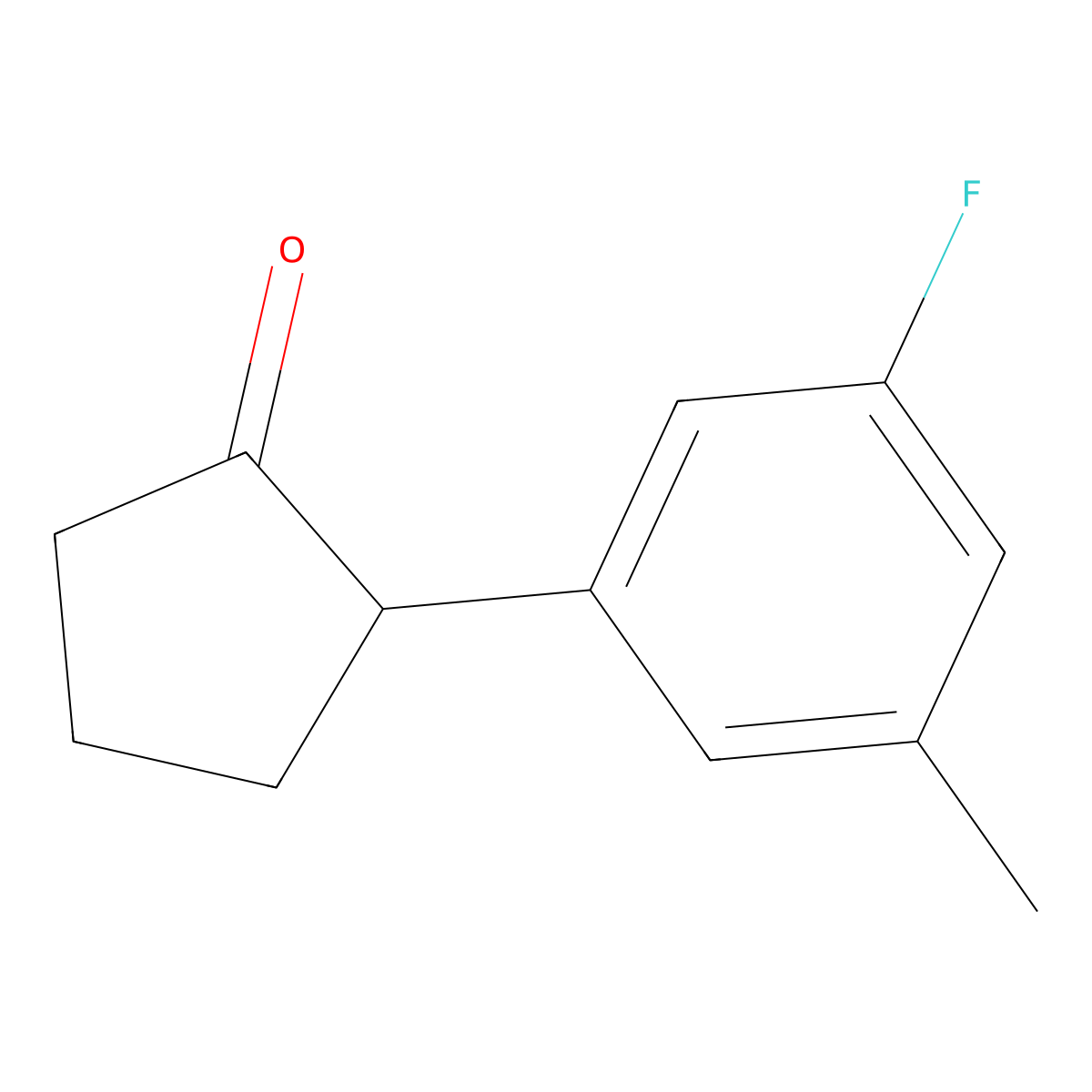 2-(3-Fluoro-5-methylphenyl)cyclopentan-1-one molecular structure, CAS 1391152-84-3