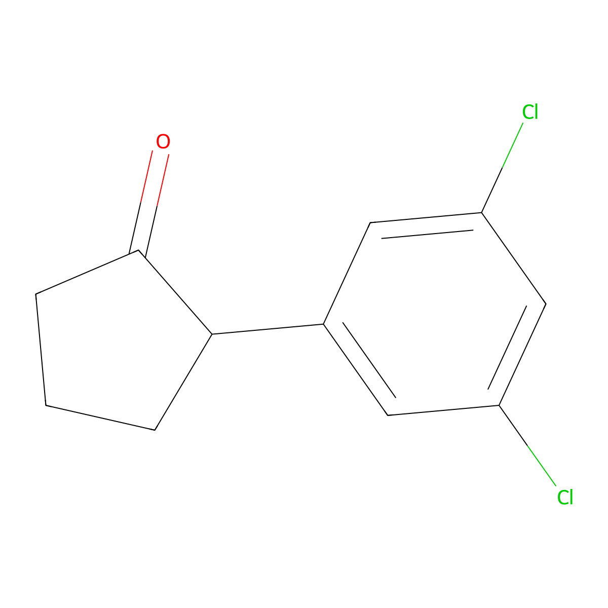 2-(3,5-Dichlorophenyl)cyclopentan-1-one molecular structure, CAS 1391153-84-6