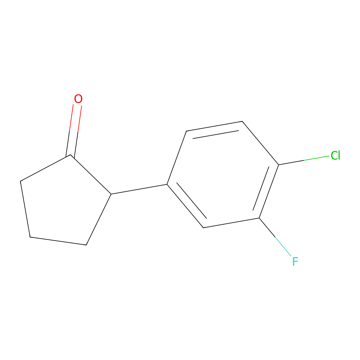 2-(4-Chloro-3-fluorophenyl)cyclopentan-1-one molecular structure, CAS 1391154-70-3