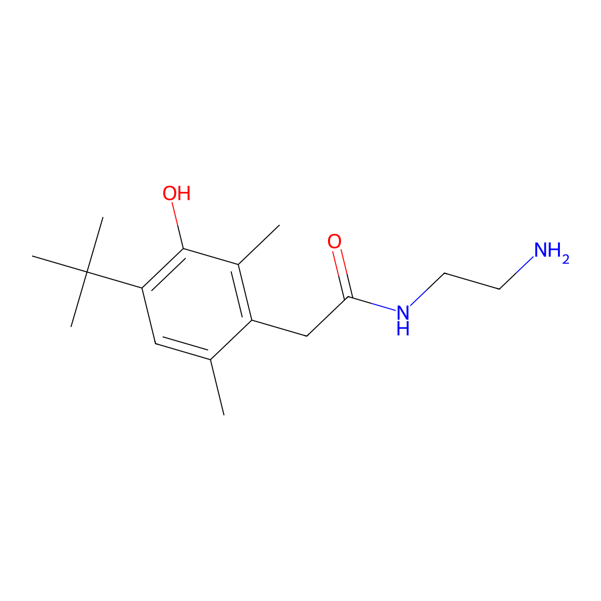 N-(2-Aminoethyl)-2-(4-(tert-butyl)-3-hydroxy-2,6-dimethylphenyl)acetamide molecular structure, CAS 1391194-44-7
