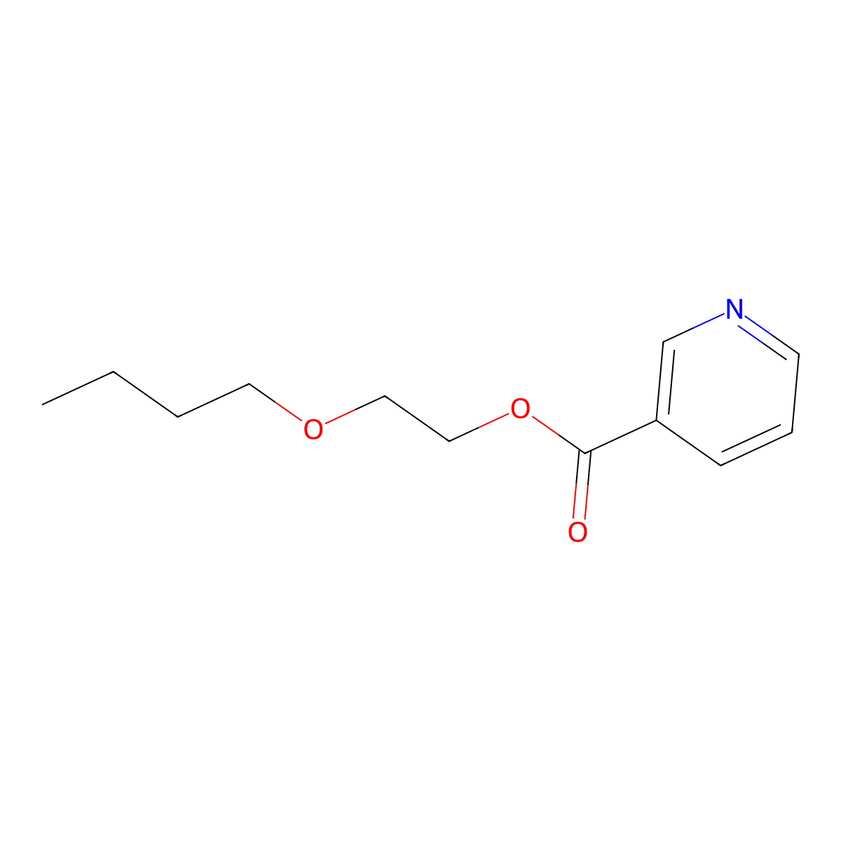 2-Butoxyethyl 3-pyridinecarboxylate molecular structure, CAS 13912-80-6