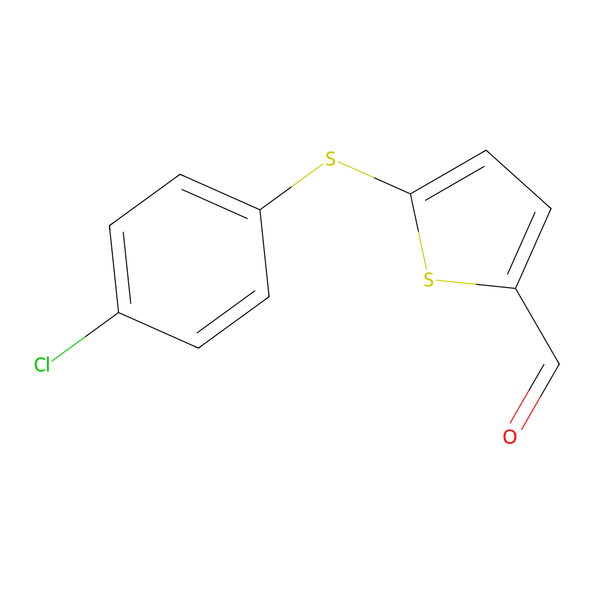 5-[(4-Chlorophenyl)sulfanyl]-2-thiophenecarbaldehyde molecular structure, CAS 139120-69-7