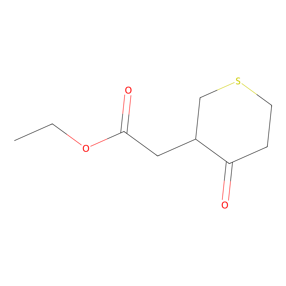 ethyl 2-(4-oxotetrahydro-2H-thiopyran-3-yl)acetate molecular structure, CAS 139120-80-2