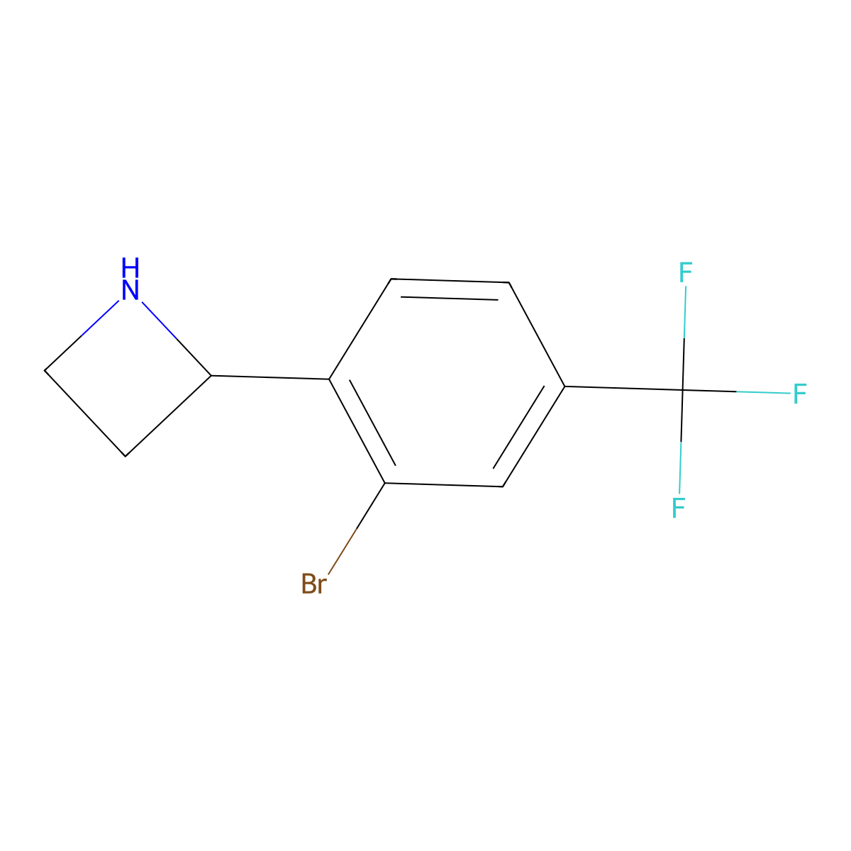 2-[2-Bromo-4-(trifluoromethyl)phenyl]azetidine molecular structure, CAS 1391200-55-7