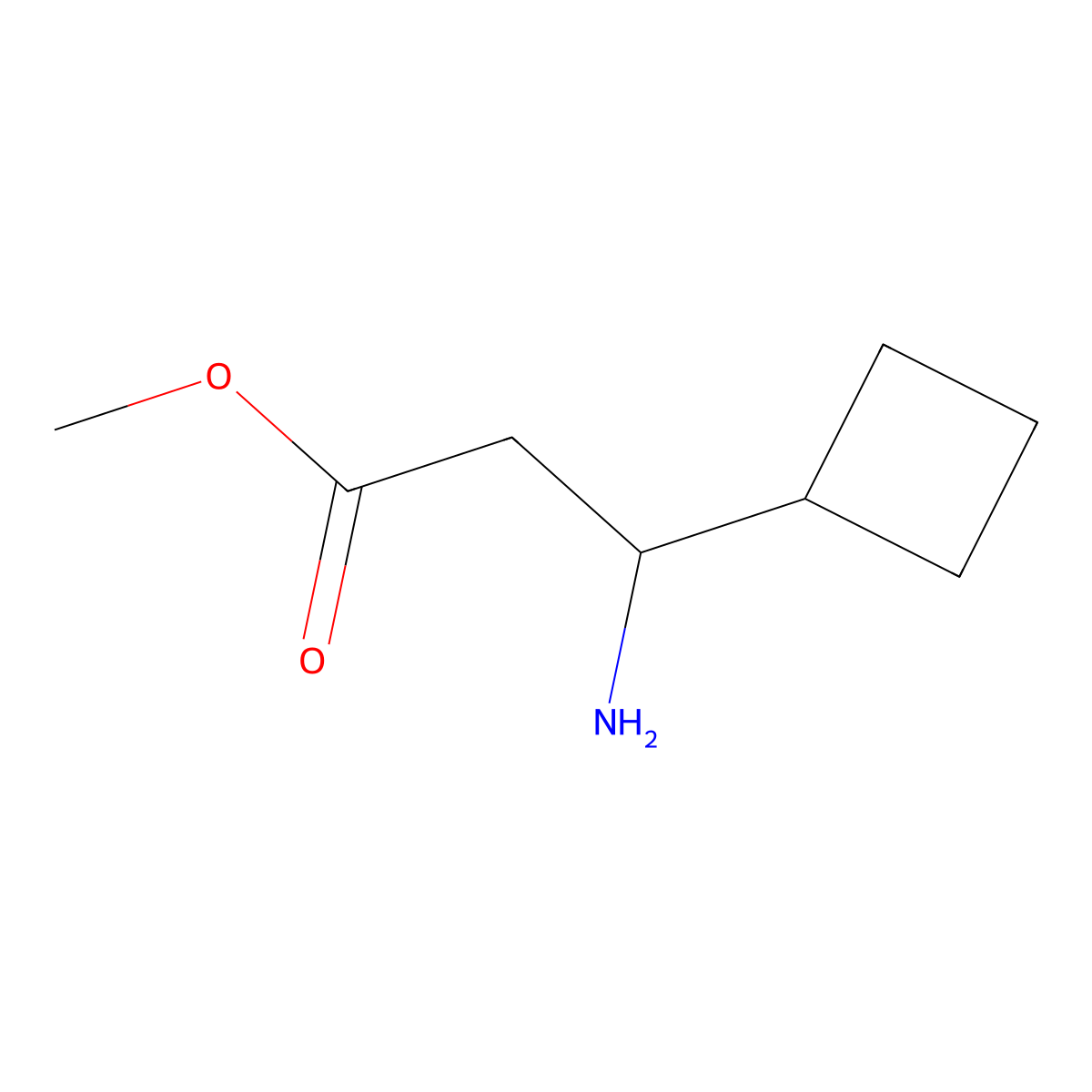 Methyl 3-amino-3-cyclobutylpropanoate molecular structure, CAS 1391202-69-9