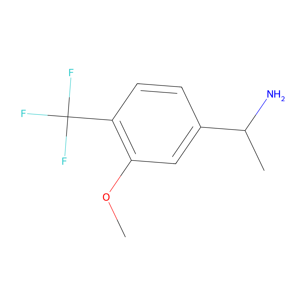 1-[3-Methoxy-4-(trifluoromethyl)phenyl]ethan-1-amine molecular structure, CAS 1391204-04-8