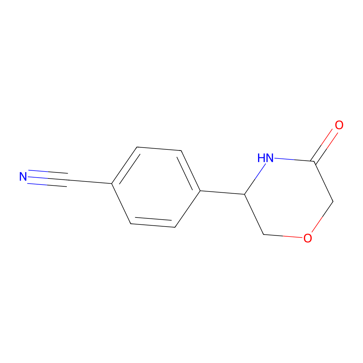 4-(5-Oxomorpholin-3-yl)benzonitrile molecular structure, CAS 1391211-17-8