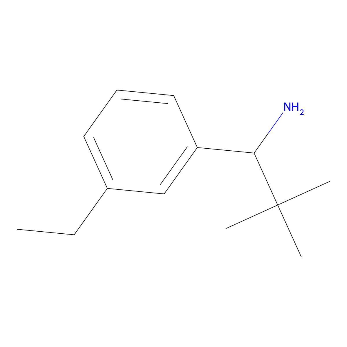 1-(3-Ethylphenyl)-2,2-dimethylpropan-1-amine molecular structure, CAS 1391211-74-7