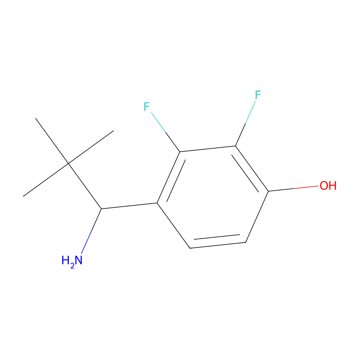 4-(1-Amino-2,2-dimethylpropyl)-2,3-difluorophenol molecular structure, CAS 1391214-97-3