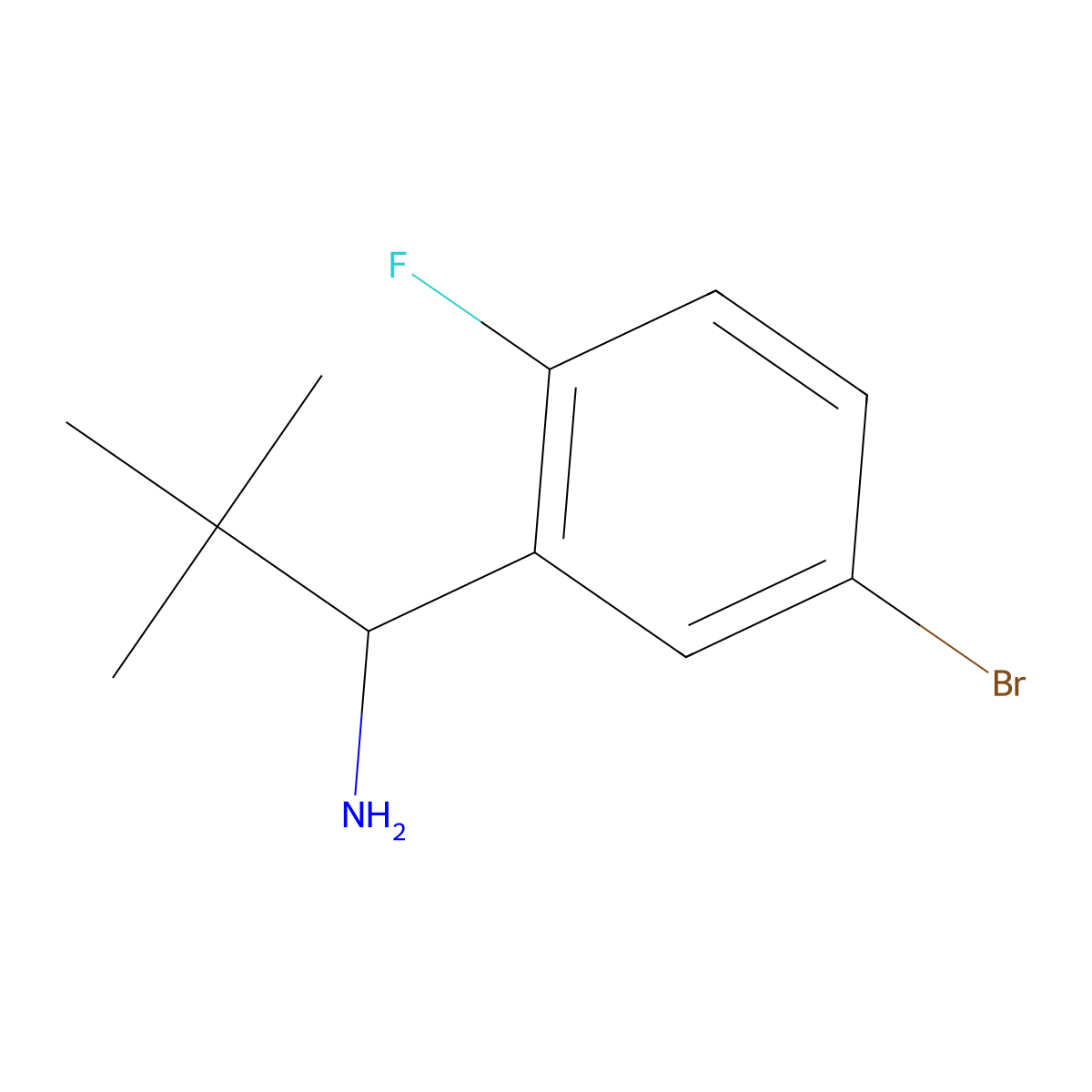 1-(5-Bromo-2-fluorophenyl)-2,2-dimethylpropan-1-amine molecular structure, CAS 1391216-43-5