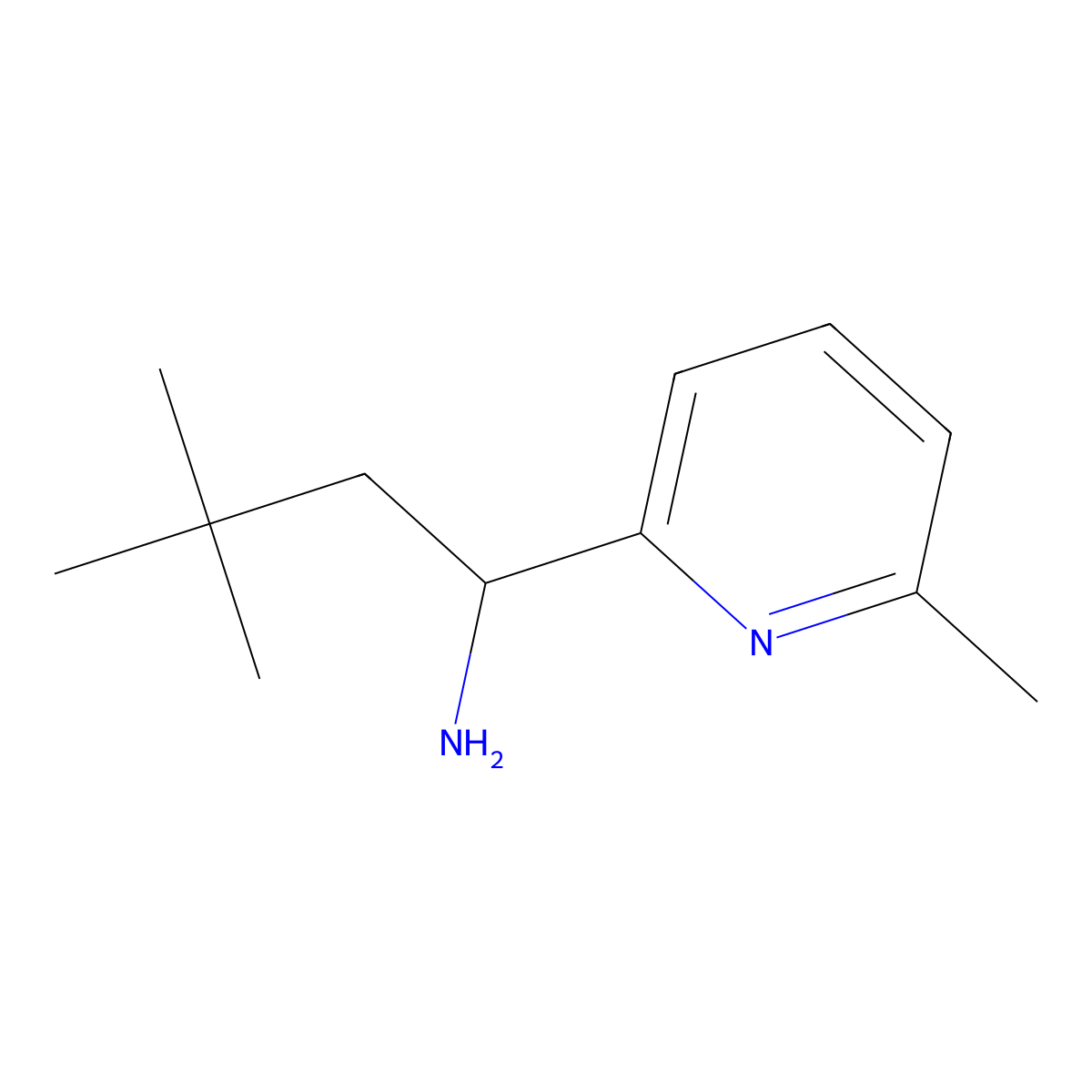 3,3-Dimethyl-1-(6-methylpyridin-2-yl)butan-1-amine molecular structure, CAS 1391216-90-2