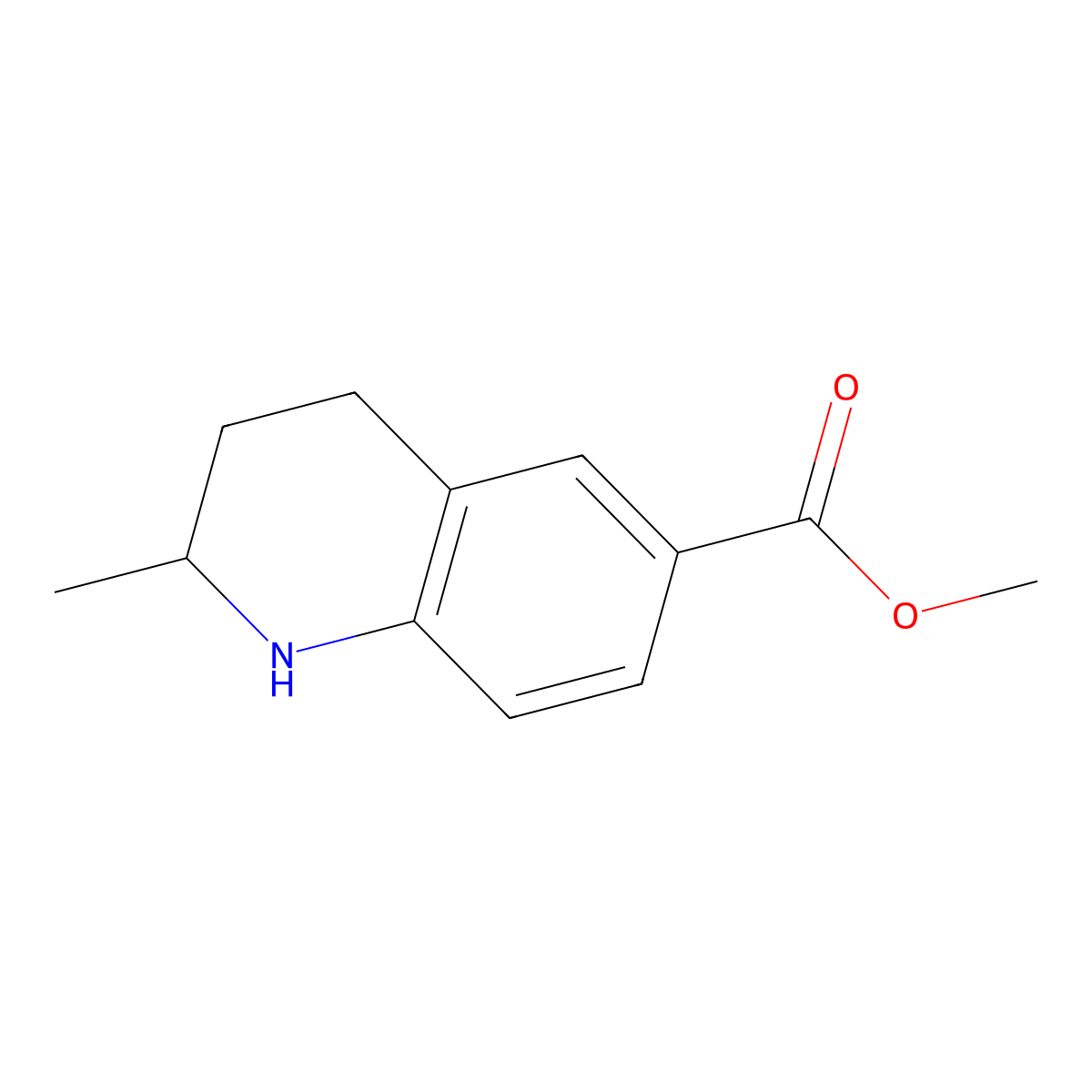 Methyl 2-methyl-1,2,3,4-tetrahydroquinoline-6-carboxylate molecular structure, CAS 1391217-71-2