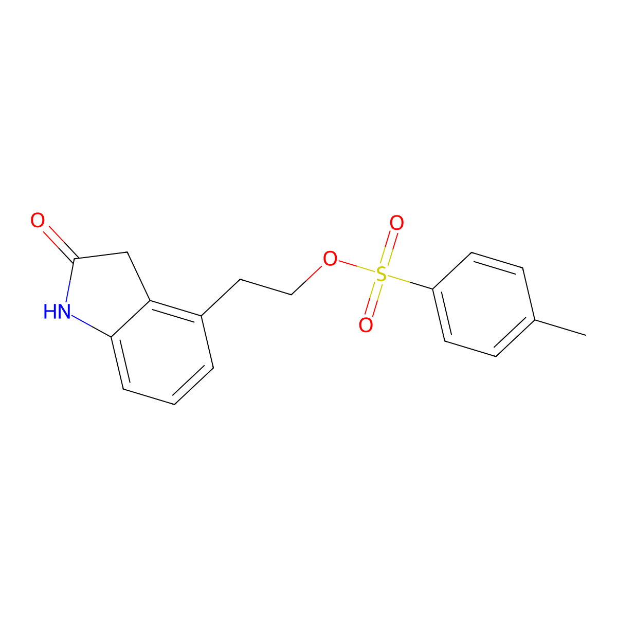 2-(2-Oxoindolin-4-yl)ethyl 4-methylbenzenesulfonate molecular structure, CAS 139122-20-6