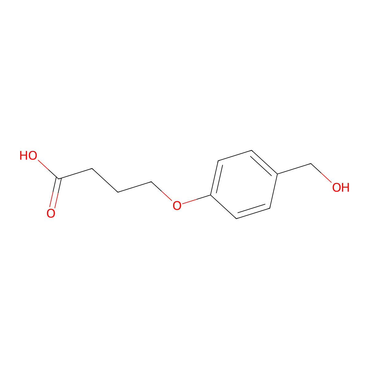 4-[4-(Hydroxymethyl)phenoxy]butanoic acid molecular structure, CAS 139122-36-4