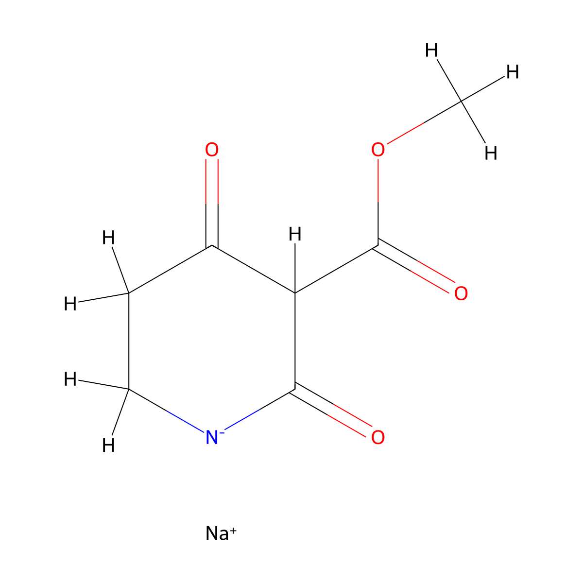 Sodium 3-(methoxycarbonyl)-4-oxo-3,4,5,6-tetrahydro-2-pyridinolate molecular structure, CAS 139122-78-4