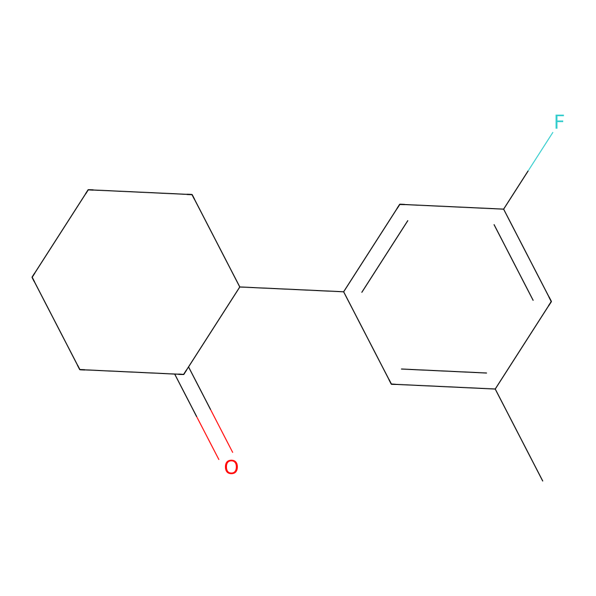 2-(3-Fluoro-5-methylphenyl)cyclohexan-1-one molecular structure, CAS 1391231-18-7