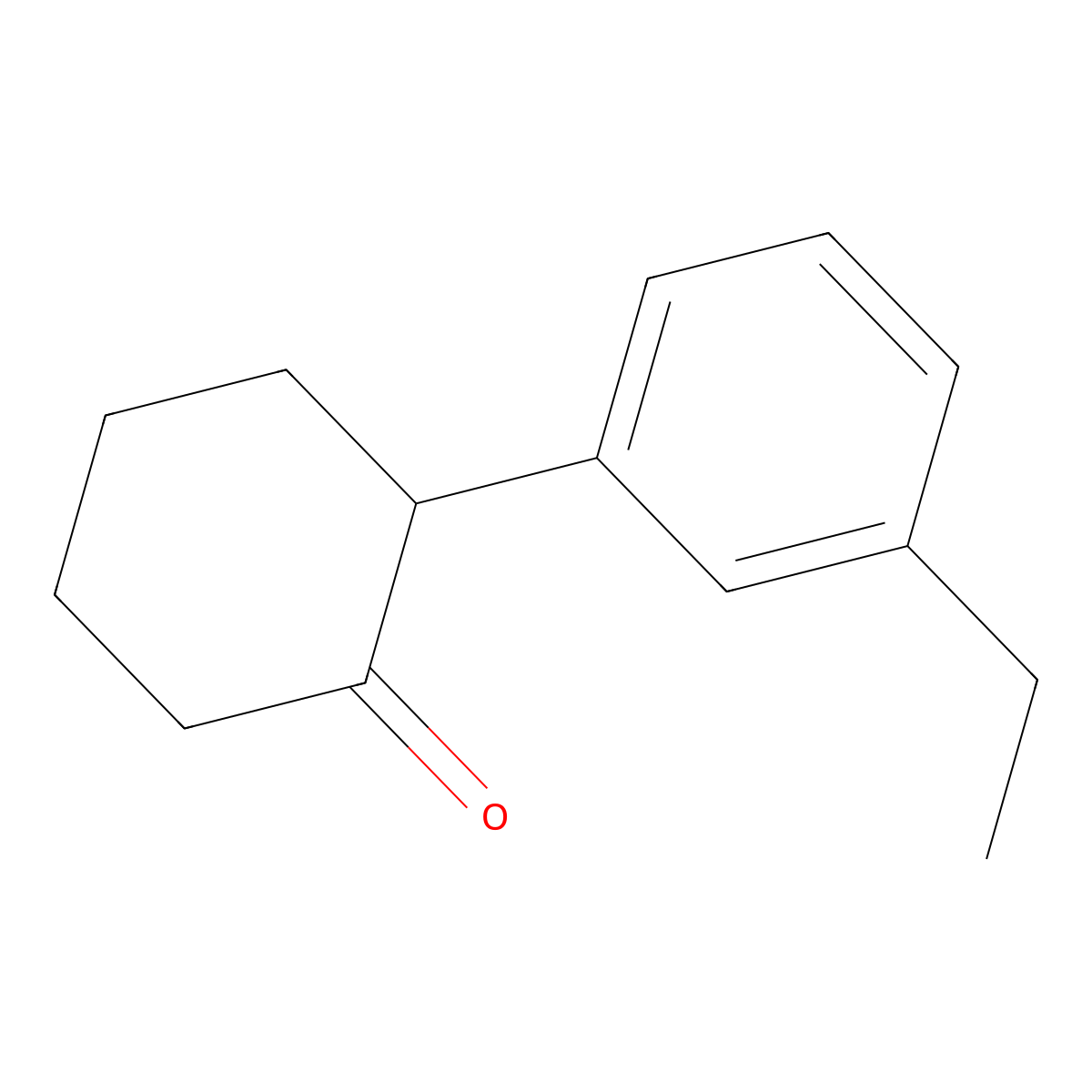 2-(3-Ethylphenyl)cyclohexan-1-one molecular structure, CAS 1391234-52-8