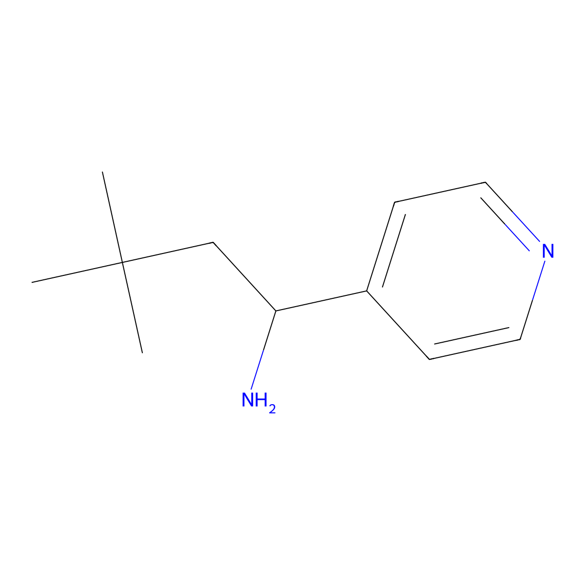 3,3-Dimethyl-1-(pyridin-4-yl)butan-1-amine molecular structure, CAS 1391236-29-5