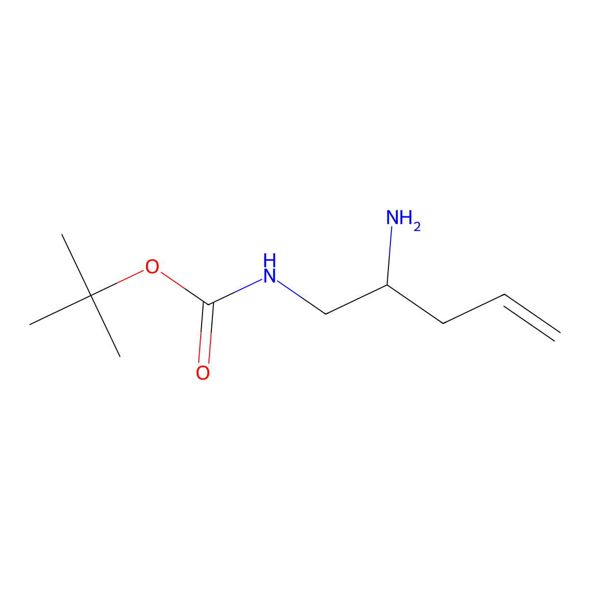 tert-butyl N-(2-aminopent-4-en-1-yl)carbamate molecular structure, CAS 1391239-62-5