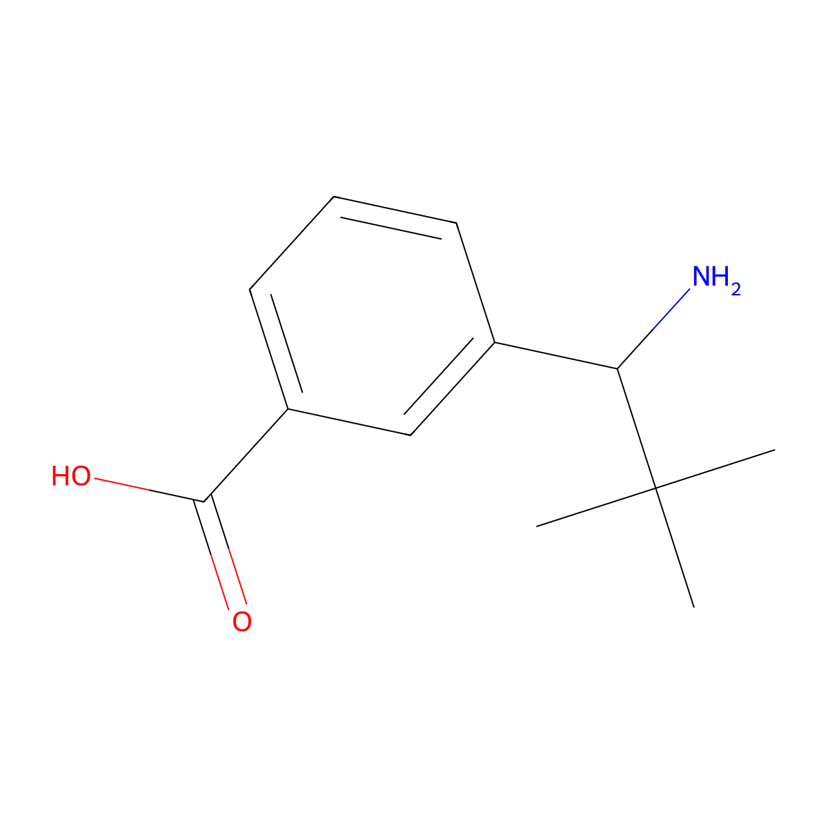 3-(1-Amino-2,2-dimethylpropyl)benzoic acid molecular structure, CAS 1391242-68-4