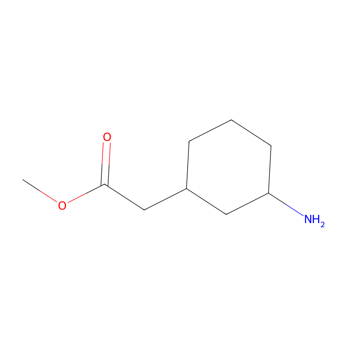 Methyl 3-aminocyclohexaneacetate molecular structure, CAS 1391247-63-4