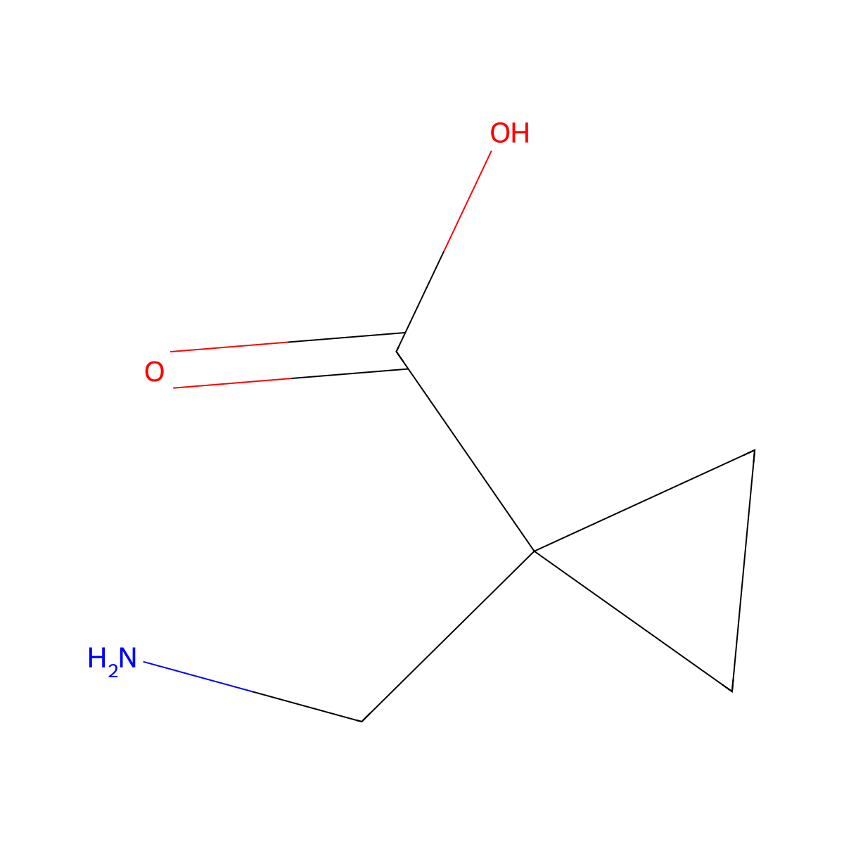 1-(Aminomethyl)cyclopropanecarboxylic acid molecular structure, CAS 139126-45-7
