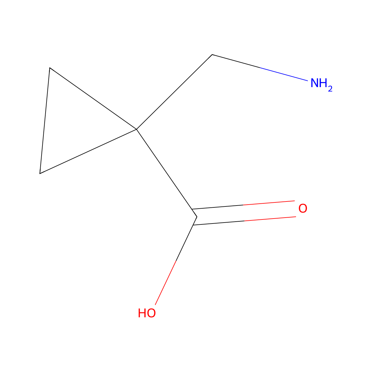 1-(Aminomethyl)cyclopropanecarboxylic acid molecular structure, CAS 139126-45-7
