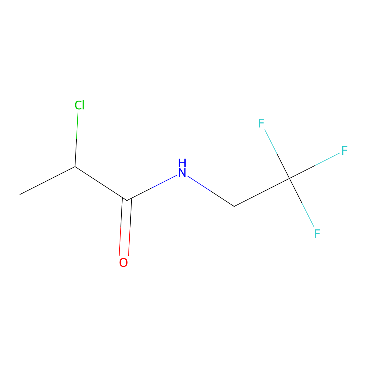 2-chloro-N-(2,2,2-trifluoroethyl)propanamide molecular structure, CAS 139126-57-1