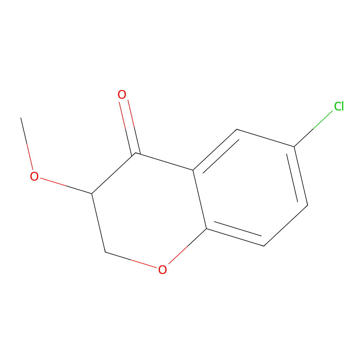 6-Chloro-3-methoxy-3,4-dihydro-2H-1-benzopyran-4-one molecular structure, CAS 1391264-20-2