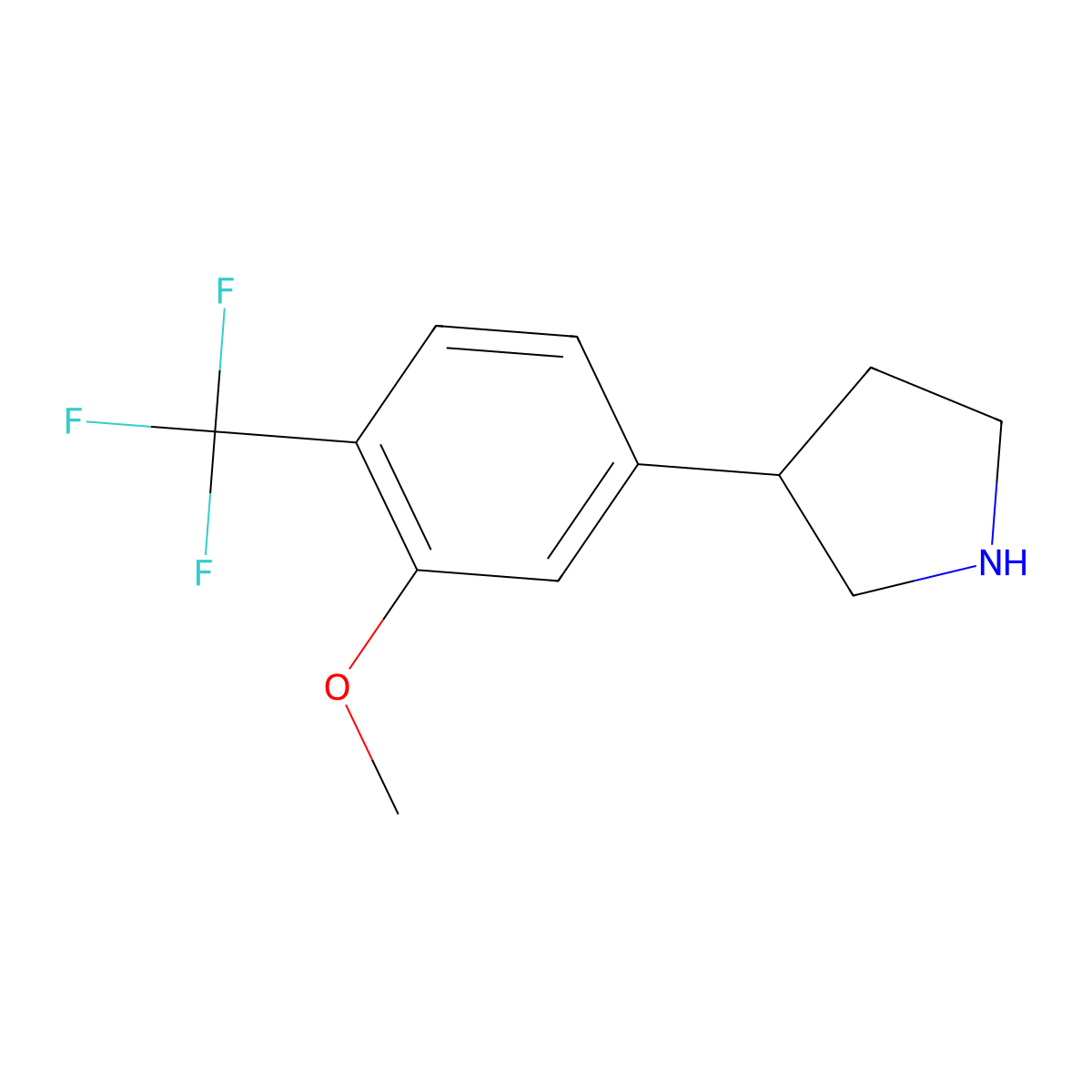 3-[3-Methoxy-4-(trifluoromethyl)phenyl]pyrrolidine molecular structure, CAS 1391268-73-7
