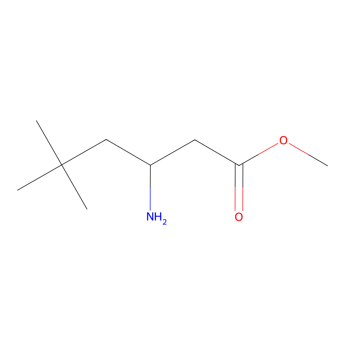 Methyl 3-amino-5,5-dimethylhexanoate molecular structure, CAS 1391268-86-2