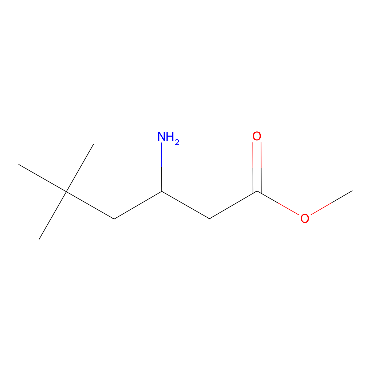 Methyl 3-amino-5,5-dimethylhexanoate molecular structure, CAS 1391268-86-2