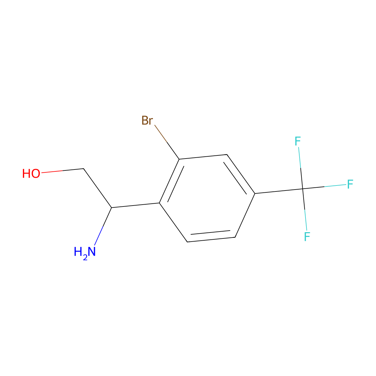 2-Amino-2-[2-bromo-4-(trifluoromethyl)phenyl]ethan-1-ol molecular structure, CAS 1391269-16-1
