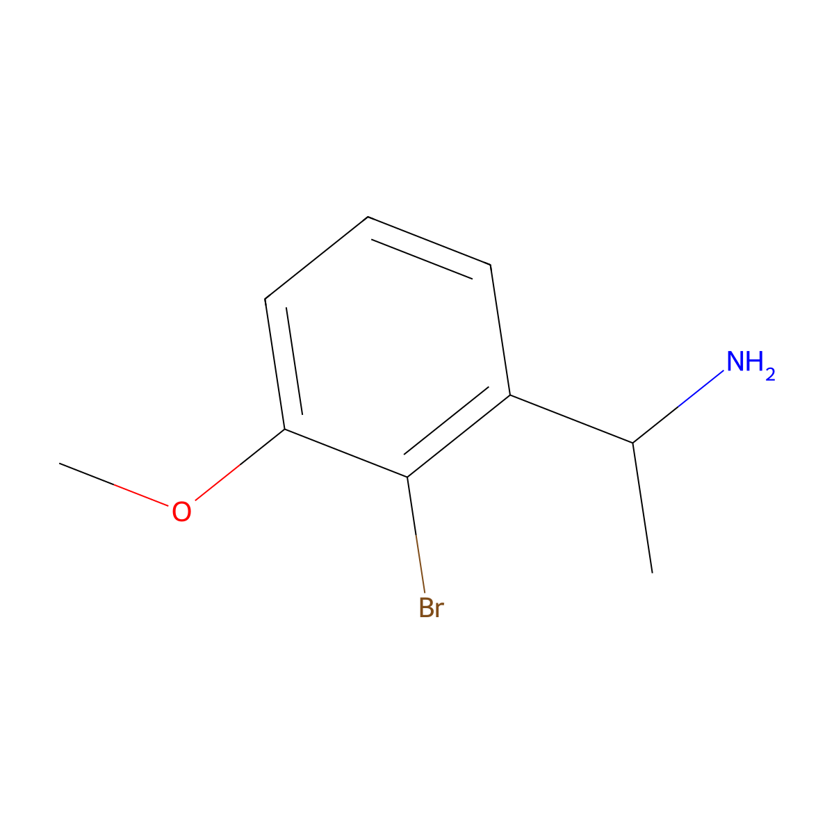 1-(2-Bromo-3-methoxyphenyl)ethan-1-amine molecular structure, CAS 1391269-86-5