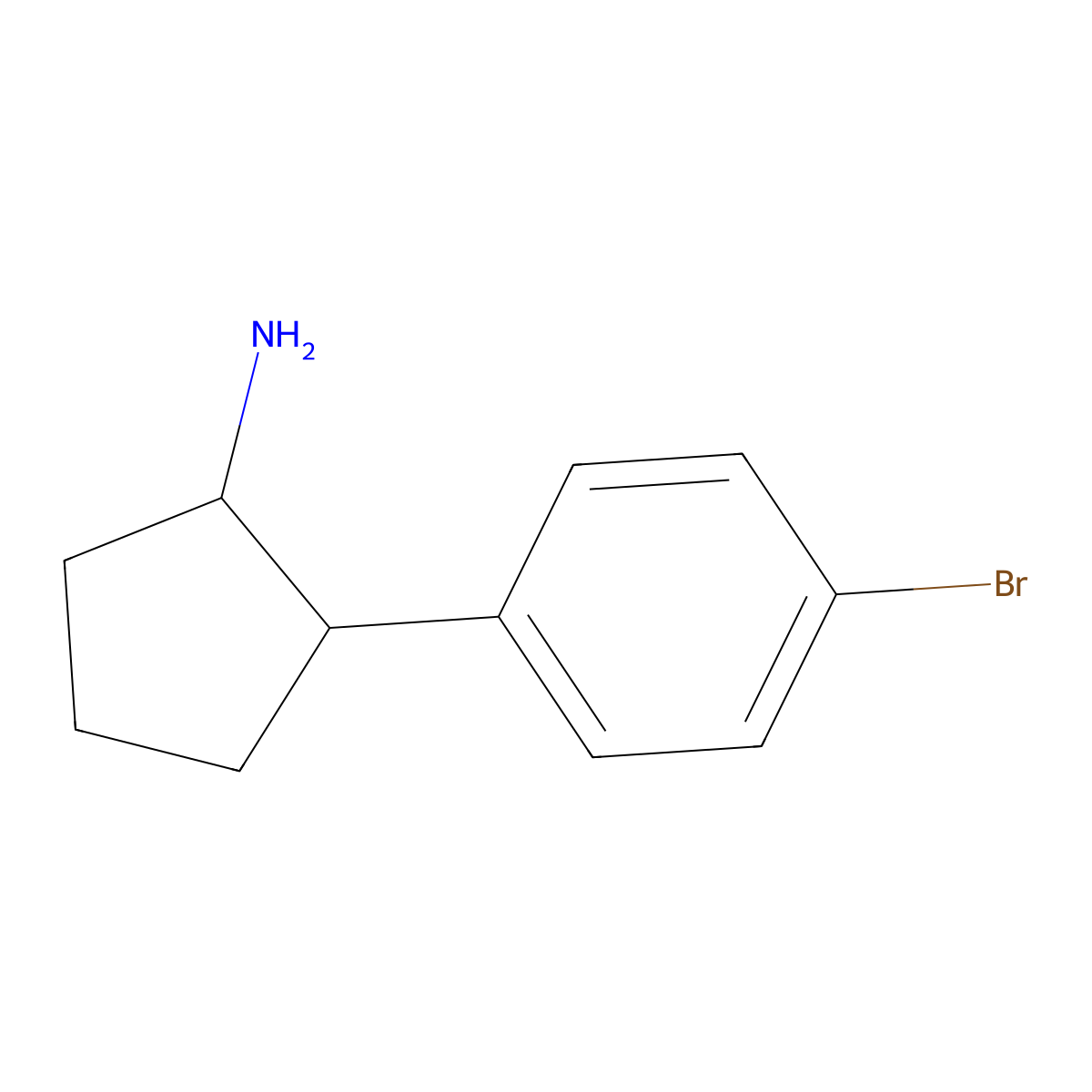 2-(4-Bromophenyl)cyclopentan-1-amine molecular structure, CAS 1391273-22-5