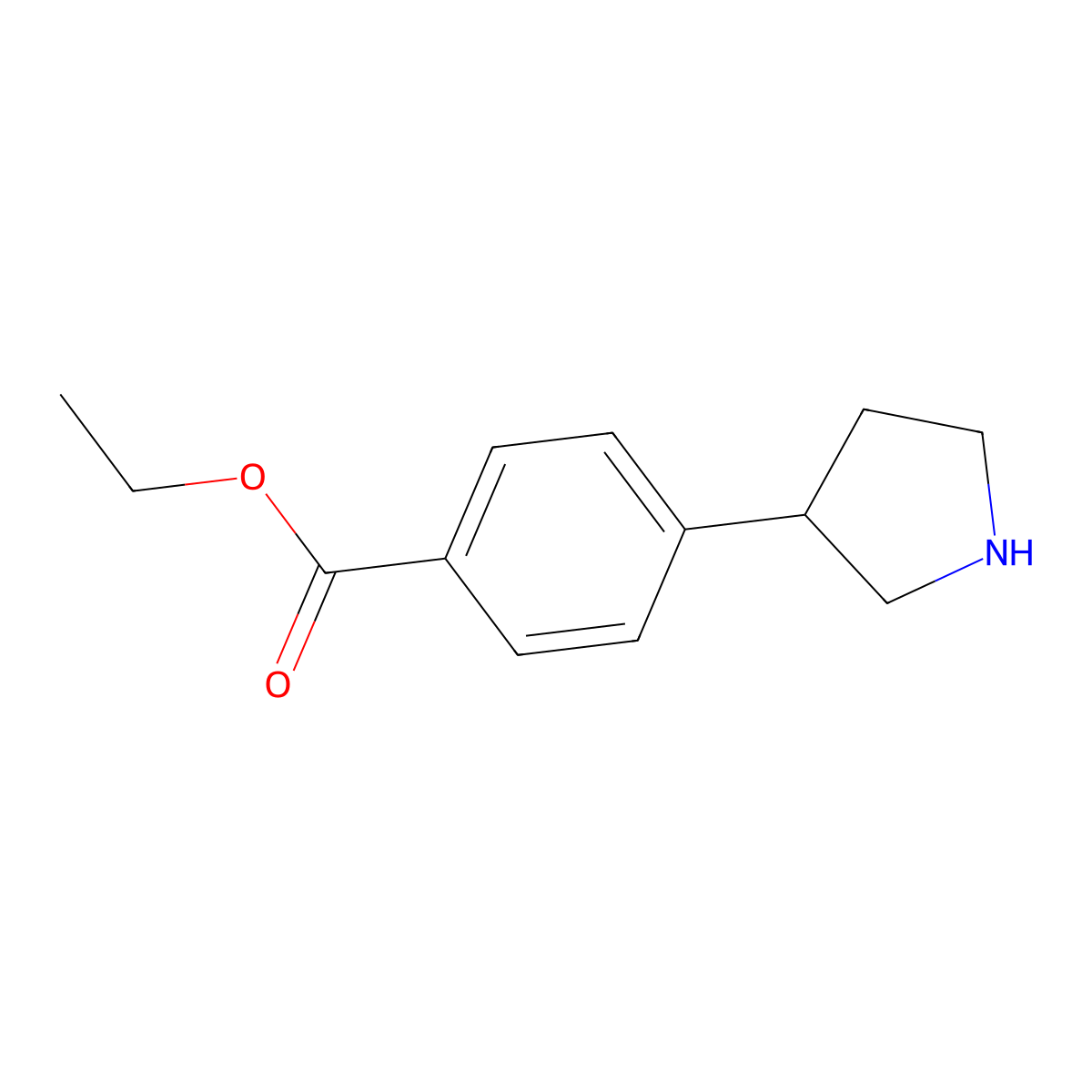Ethyl 4-(pyrrolidin-3-yl)benzoate molecular structure, CAS 1391273-25-8