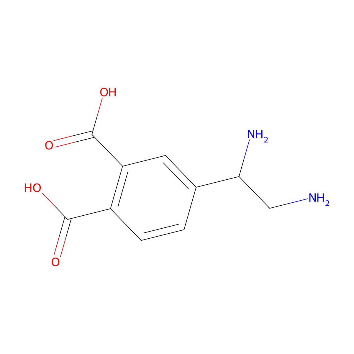 4-(1,2-Diaminoethyl)benzene-1,2-dicarboxylic acid molecular structure, CAS 1391277-41-0