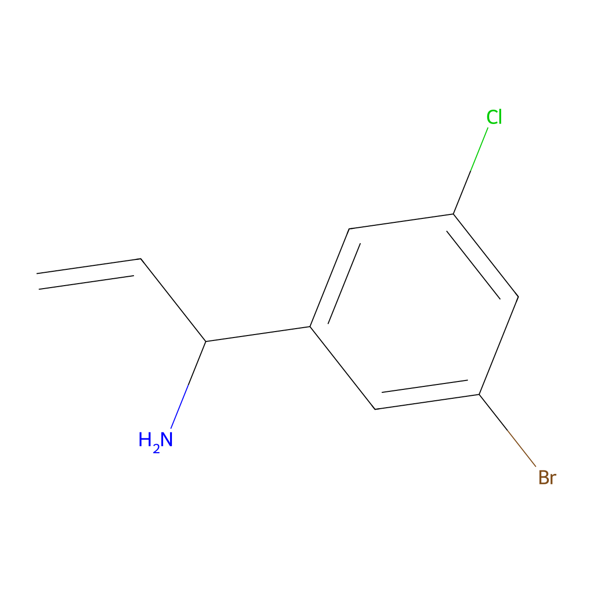 1-(5-Bromo-3-chlorophenyl)prop-2-enylamine molecular structure, CAS 1391279-08-5