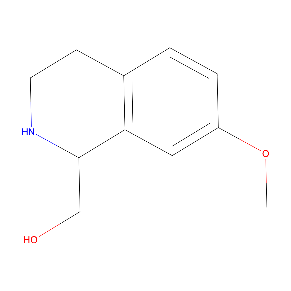 (7-Methoxy-1,2,3,4-tetrahydroisoquinolin-1-yl)methanol molecular structure, CAS 1391287-43-6