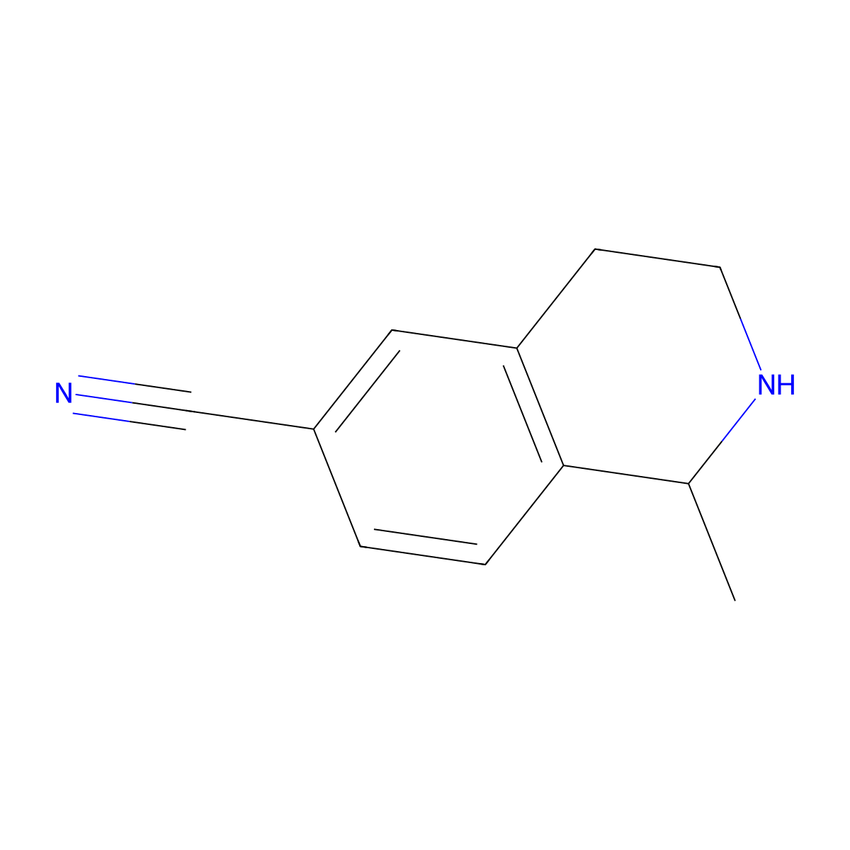 1-Methyl-1,2,3,4-tetrahydroisoquinoline-6-carbonitrile molecular structure, CAS 1391298-19-3